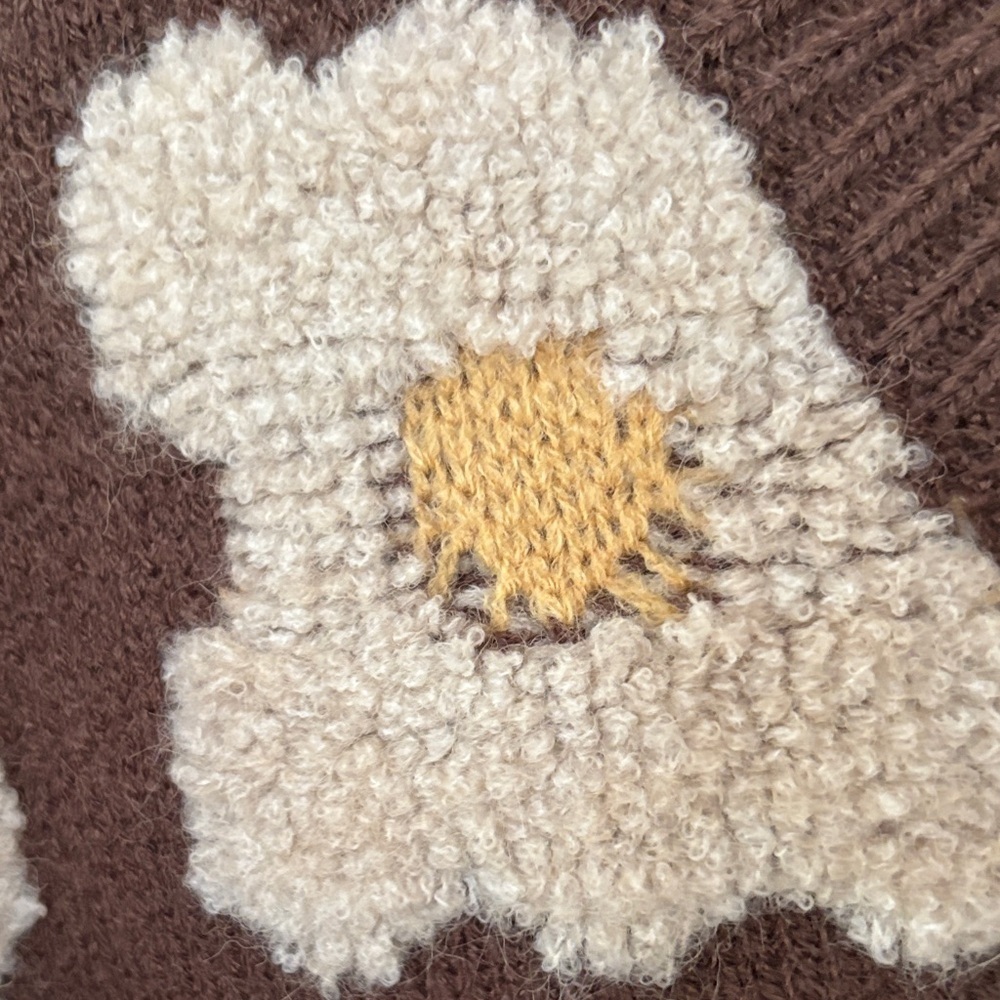 NWT Sadie & Sage Brown Floral Crew Neck Sweater - Picture 3 of 5